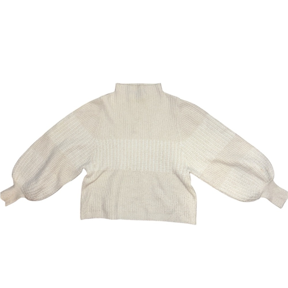 French Connection Vhori Mock Neck Sweater In Oatmeal Mel Women’s Size Medium - Picture 2 of 12